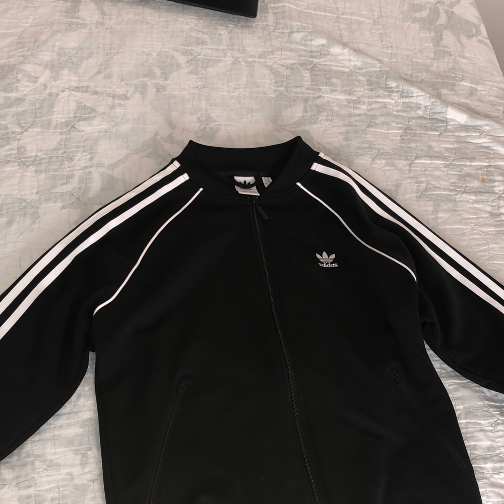 Adidas Black Jacket with White Accents